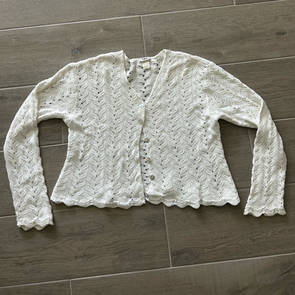 Vintage White knit Cardigan
